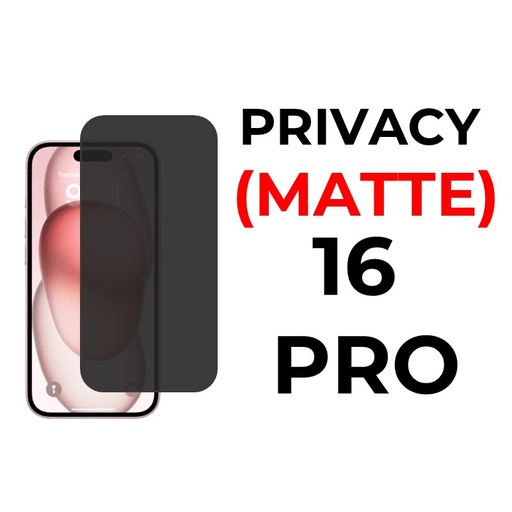 [XXX593697XXX0255] iPhone 16 Pro 6.3 in - Tempered Glass Full Coverage - OEM - Privacy (Matte)