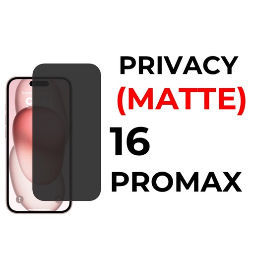 [XXX593698XXX0255] iPhone 16 Pro Max 6.9 in - Tempered Glass Full Coverage - OEM - Privacy (Matte)