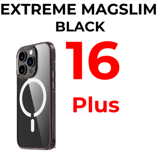 [XXX947696XXXXBLK] iPhone 16 Plus 6.7 in - Transparent Extreme MagSlim Case - OEM - Black