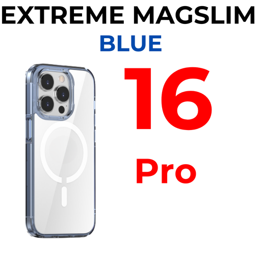 [XXX947697XXXXBLU] iPhone 16 Pro 6.3 in - Transparent Extreme MagSlim Case - OEM - Blue