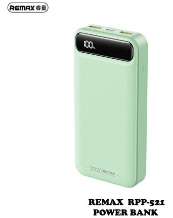 [RMX731XXXC07XGRN] Bole Series 20w+22.5w PD+QC Fast Charging Power Bank - RPP-521 - REMAX - 20000mAh - Green