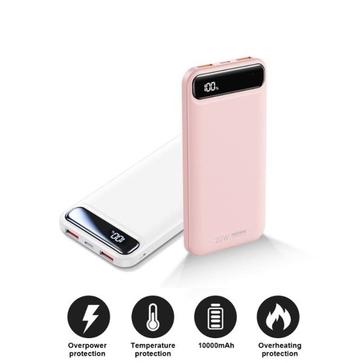 [RMX732XXXC06XPNK] Bole Series 20w+22.5w PD+QC Fast Charging Power Bank - RPP-520 - REMAX - 10000mAh - Pink