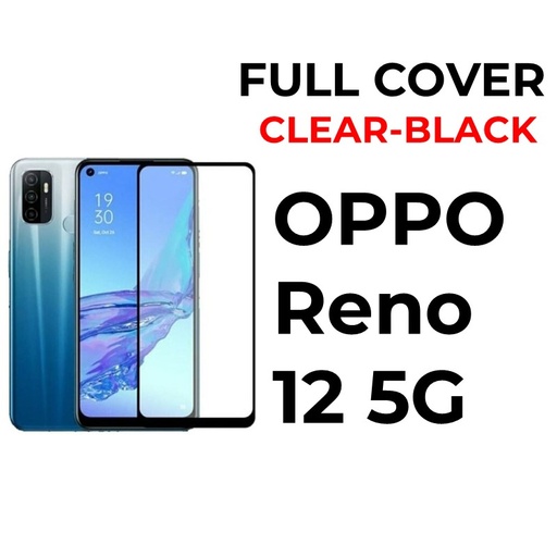 [XXX593700T02XBLK] Oppo Reno 12 5G - Tempered Glass Full Coverage - OEM - Clear - Black
