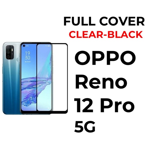 [XXX593701T02XBLK] Oppo Reno 12 Pro 5G - Tempered Glass Full Coverage - OEM - Clear - Black