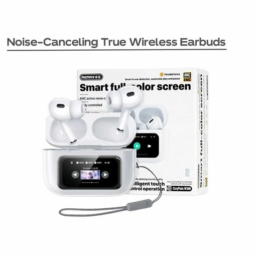 [RMX736XXXXXXXWHT] CozyPods W30N - Noise-Cancelling True Wireless Earbuds with Touchscreen - REMAX - White