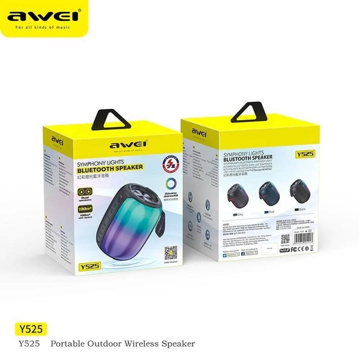 [AWE074XXXXXXXBLK] Y525- Colourful Light Bluetooth Speaker - Awei - Black