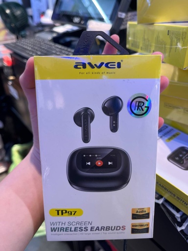 [AWE075XXXXXXXBLK] [EOL][DSC] TP97 - With Screen Wireless Earbuds - Awei - Black