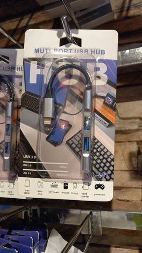 [XXX1001XXXXXXXSVR] iOS + 3USB Port Hub 3.0 - GL-231 - OEM - Silver