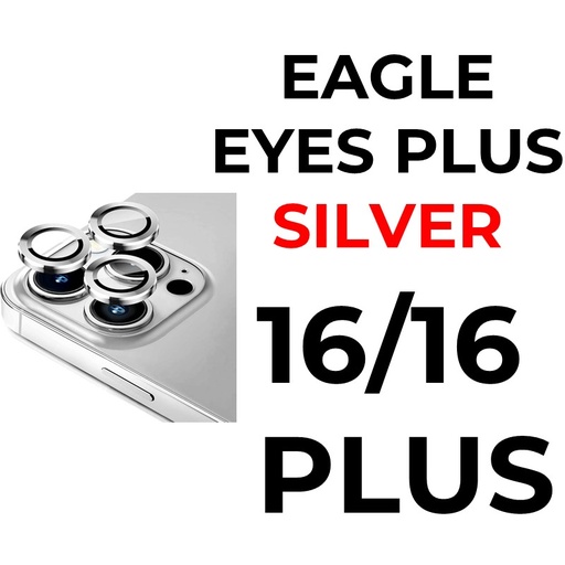 [XXX879706XXXXSVR] iPhone 16 or 16 Plus - Eagle Eyes Plus Camera Lens - OEM - Silver