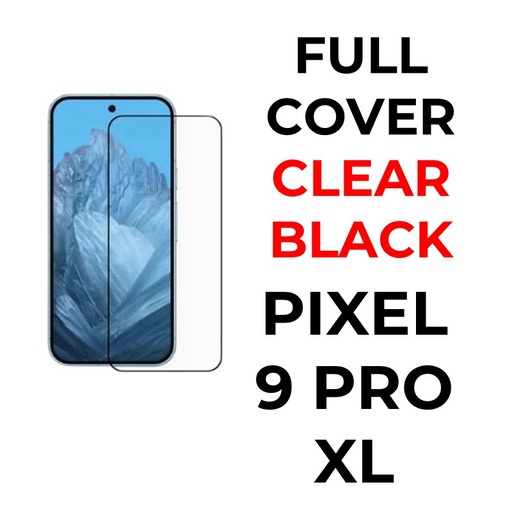 [XXX593709T02XBLK] Google Pixel 9 Pro XL - Tempered Glass Full Coverage - OEM - Clear - Black
