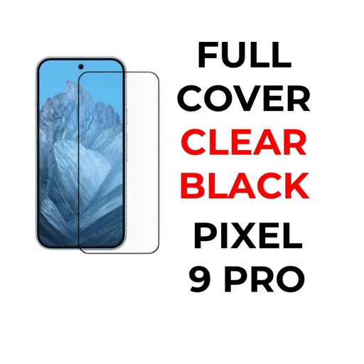 [XXX593710T02XBLK] Google Pixel 9 Pro - Tempered Glass Full Coverage - OEM - Clear - Black