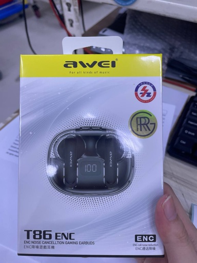 [AWE080XXXXXXXBLK] T86 ENC EarBuds - Awei - Black 