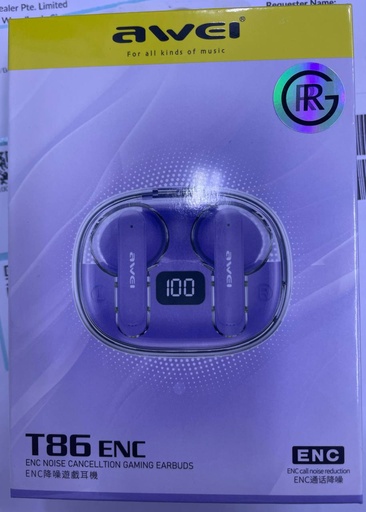 [AWE080XXXXXXXPUP] T86 ENC EarBuds - Awei - Purple