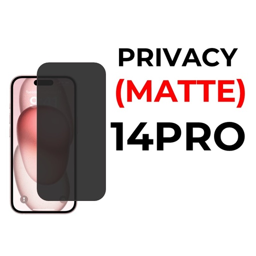 [XXX593606XXX0255]  iPhone 14 Pro 6.1 in - Tempered Glass Full Coverage - OEM - Privacy (Matte)