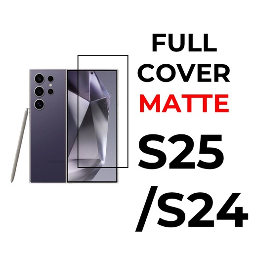 [XXX069713T03XBLK] Samsung Galaxy S25 / S24 - Full Coverage Tempered Glass - OEM - Matte - Black