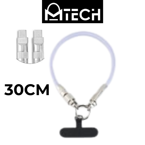 [MTC143378L37XLPU] Type C to Type C - Braided Wrist Strap Cable - MTech - 30cm - Light Purple